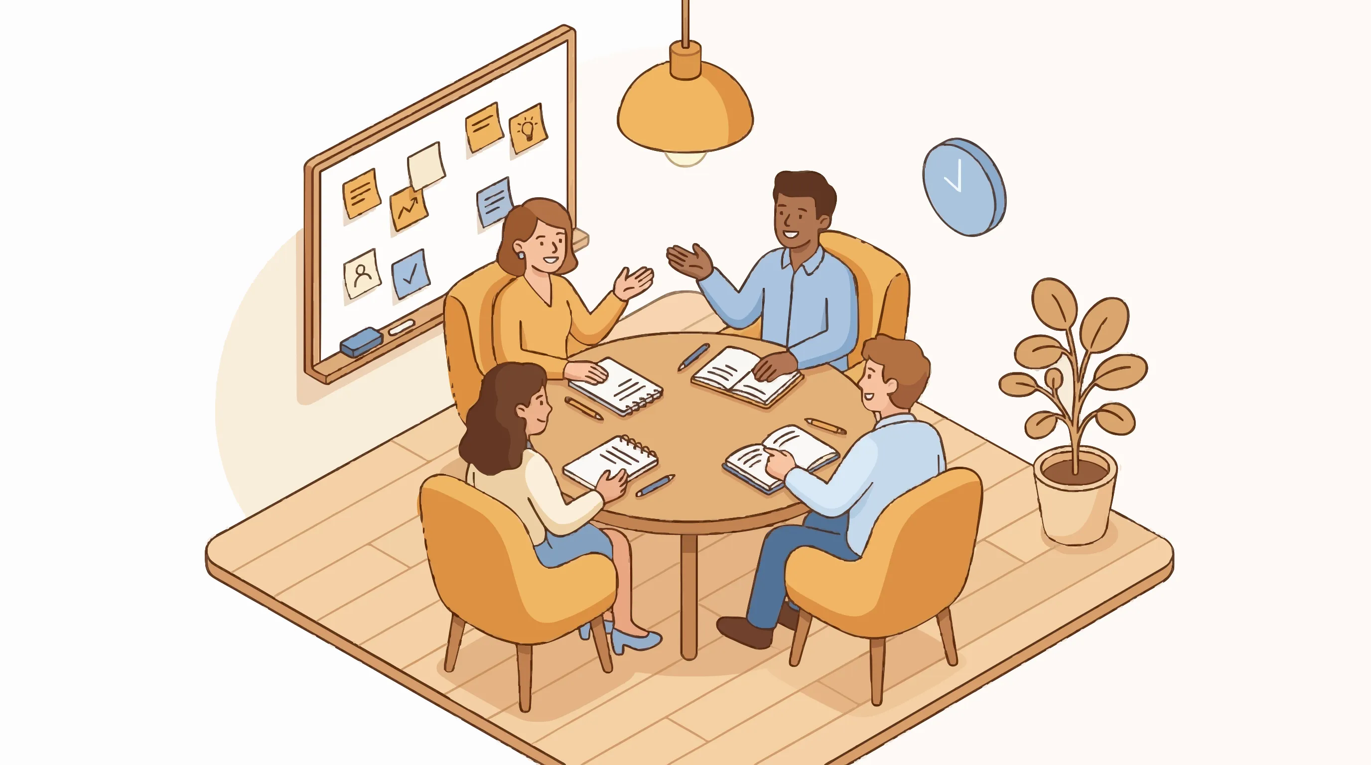 コンサルタントとクライアントが対話している様子